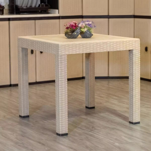 Mesa de Centro Cuadrada de Ratán Natural Tejida a Mano con Estante, Diseño Simple y Elegante para Sala de Estar, Oficina en Casa, Decoración del Centro de la Sala - Product Image 6