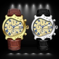 Montre mécanique automatique classique pour homme en acier inoxydable, forme guitare unique, étanche 30M, montre-bracelet haut de gamme