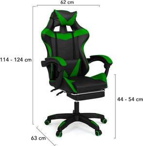 Rotierende Best Cool Leather Racing Chaise De Gamer Modernes Design Schwarz Grün <span class=keywords><strong>Alex</strong></span> Verstellbarer Gaming Stuhl mit Fuß stütze - Product Image 6