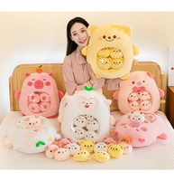 Oreillers et coussins en peluche personnalisés, 4 styles, rembourrage en coton PP, 100% polyester, capybara, ours, mouton, cochon, jouet en peluche pour soulager le stress