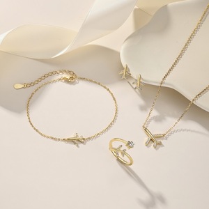 N021 Chất Lượng Cao Nhỏ Máy Bay Thiết Kế S925 Sterling Silver Nữ Trang Sức Set Với Zirconia 925 Bạc Đồ Trang Sức Thời Trang - Product Image 2