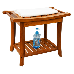 Giá tốt nhất thanh lịch an toàn và đáng tin cậy có thể điều chỉnh Trắng đau khổ gỗ tre tắm spa tắm Phân băng ghế dự bị - Product Image 4