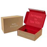Boîtes en papier kraft avec impression personnalisée et logo Bande déchirable ondulée Carton d'expédition Boîte postale auto-scellante Boîte d'emballage en carton postal