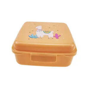 Tùy chỉnh trẻ em vỏ sò cấp thực phẩm BPA-free nhựa vuông Snack hộp Burger bao bì hộp