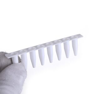 Xinlianchengrun Biotechnology PCR8 Tubing 8-Well <b>White</b> Transparent Plastic Disposable Laboratory Consumables for PCR Tests - Product Image 1