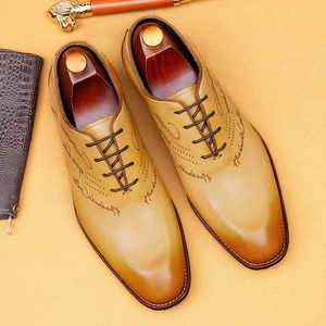 Oxfords Formales de Negocios para Hombre, Hechos a Mano con Tres Costuras, de Alta Calidad y Lujo, con Cordones, de Cuero Genuino - Product Image 4