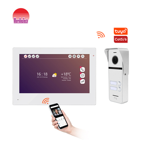 Çok daire için <span class=keywords><strong>2</strong></span> yönlü görüntülü kapı telefonu interkom sistemi 7 inç renkli kapı zili interkom - Product Image 1