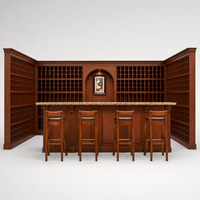 Moderno Mueble Exhibidor de Vino Personalizado con Iluminación LED, Construcción de Madera Sólida para Cocina, Sala de Estar, Comedor y Uso en Hoteles