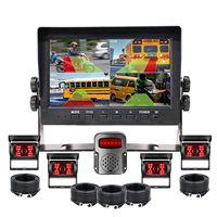 IPoster 7 pouces camion Quad View 4Ch DVR IPS moniteur étanche AI détection d'angle mort avec alarme rétroviseur 1080P caméras Kit