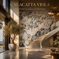 Dalles de marbre Calacatta Viola naturel de luxe PerfectStone, 2 cm, finition polie, pour projets hôteliers et villas, vente en gros