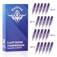 Cartouche d'aiguilles de tatouage en acier inoxydable 316 de qualité supérieure pour pistolets de tatouage et maquillage permanent (compatible SMP) stérilisée au gaz EO, différentes tailles