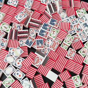 HIMORE Nuevo Mahjong con Temática de la Independencia Americana, 160 Piezas, Transparente, Acrílico de 2 Capas, Ecológico, en Stock - Product Image 1