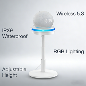 Base de Escritorio para <span class=keywords><strong>Echo</strong></span> Dot 4ª/<span class=keywords><strong>5</strong></span>ª <span class=keywords><strong>Generación</strong></span>, RGB, Altura Ajustable, Organizador USB, Inalámbrica, Resistente al Agua <span class=keywords><strong>5</strong></span>.3 IPX9 - Product Image 4