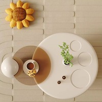 Ensemble de tables basses gigognes durables en vente chaude, matériau en verre trempé, forme organique élégante, mobilier moderne pour salon
