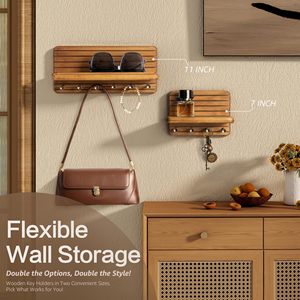 Sang Trọng Bằng Gỗ Treo Tường Đa Chức Năng Lưu Trữ Giá Cho Phòng Khách Nhà Bếp & Tủ Quần Áo Giữ Chìa Khóa Áo Giá & Cửa Móc - Product Image 5