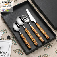 2023 créatif 304 acier inoxydable céramique couverts fourchette cuillère ensemble Western Steak couteau luxe cadeau emballage boîtes Table Durable