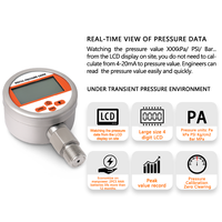 WTsensor Manomètre à vide-100kPa 10kPa 100MPa 0.5% Précision Bar PSI Eau Liquide Hydraulique Gaz Air Manomètre Numérique