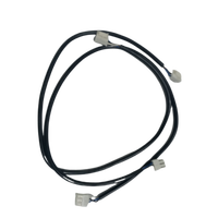 Rangkaian Kabel Konektor 2 Pin Kustom OEM, Kabel Berjaket Hitam 2 Inti dengan Terminal Berujung Crimp (Kabel Merah/Putih)