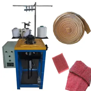 full Automatic scourer knitting machine/dish washing metal sponge scrubber making machine/cloth pad cutting machinery