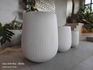 Customized <b>Large</b> Clay Flower <b>Pots</b> Tall Fiber Clay Hand Carved Durable Lightweight Planter 5-Gallon Home Garden Indoor Plant Pack - Product Image 5