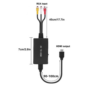Convertidor de AV <span class=keywords><strong>a</strong></span> <span class=keywords><strong>HDMI</strong></span> 1080p, <span class=keywords><strong>Cable</strong></span> <span class=keywords><strong>Adaptador</strong></span> de RCA CVBS <span class=keywords><strong>a</strong></span> <span class=keywords><strong>HDMI</strong></span> para PS2, PS3, <span class=keywords><strong>Wii</strong></span>, N64, VHS, VCR, DVD, TV - Product Image 4
