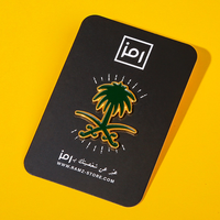 Artisanat en métal, vente en gros, épingle de revers d'affaires en métal, carte arrière personnalisée, épingle en émail doux et dur, épingle de Style saoudien