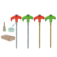Piquets de tente métalliques durables à visser, ancres de sol avec extracteur de tête hexagonale et boîte de rangement pour camping, auvent et utilisation extérieure