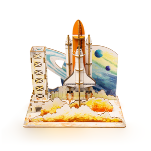Puzzle 3D en bois Wincent Space Shuttle, diorama de lancement de fusée, kit de modèle aérospatial, jouet scientifique STEM, cadeau pour enfants, passe-temps pour adultes - Product Image 2