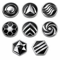Emblème de voiture rond en plastique ABS de qualité professionnelle supérieure, motif soleil noir et or rose, pour l'extérieur des véhicules