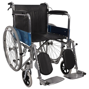 Silla de ruedas manual con soporte elevador de piernas para niños y jóvenes, uso ortopédico, estructura de acero al carbono - Product Image 1