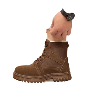 Botas de Nieve para Hombre del Noreste de China, Color Marrón Oscuro, Forradas de Lana, Tacón Medio, Cálidas para Invierno, Zapatos para Exteriores - Product Image 2