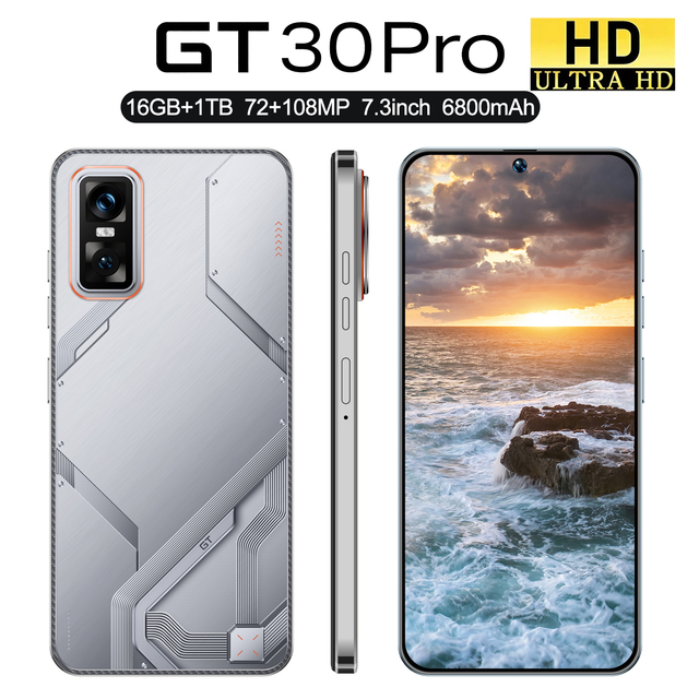Wholesale 2026 GT30 Pro 5G Smartphone 6800mAh Battery 2K OLED Display 120Hz Octa Core Gaming 65W Quick ChargeGlobal Languages