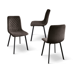Arianna <b>Chair</b> Set Of 4 Brown <b>Velvet</b> Metal Base Indoor <b>Dining</b> <b>Chairs</b> - Product Image 2
