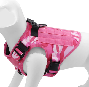 เสื้อกั๊กสุนัขแบบยุทธวิธีพร้อมหัวเข็มขัดโลหะแบบอ็อกซ์ฟอร์ด ปรับขนาดได้ มีหูจับ สำหรับสุนัขพันธุ์ใหญ่ เหมาะสำหรับการเดินป่าและการฝึก - Product Image 1