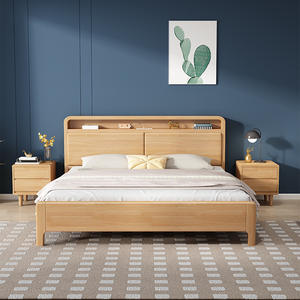 Cadre <span class=keywords><strong>de</strong></span> <span class=keywords><strong>lit</strong></span> en bois massif nordique, cadre <span class=keywords><strong>de</strong></span> <span class=keywords><strong>lit</strong></span> king-size moderne avec USB <span class=keywords><strong>et</strong></span> tête <span class=keywords><strong>de</strong></span> <span class=keywords><strong>lit</strong></span> moelleuse, grand cadre <span class=keywords><strong>de</strong></span> <span class=keywords><strong>lit</strong></span> pour chambre à coucher, hôtel moderne - Product Image 3