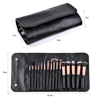 Échantillon de conception gratuit, logo personnalisé, manche noir, ensembles de pinceaux de maquillage professionnels de luxe pour les voyages avec sac
