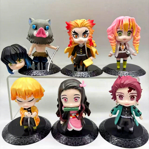 5 Diseños de Figuras de Demon Slayer, Set de 6 Piezas, Figuras de Acción de Anime Japonés, <span class=keywords><strong>Tanjiro</strong></span>, Nezuko, Zenitsu, Figuras Decorativas de PVC, Estatuas de Juguete - Product Image 4