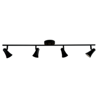 Pendentif à rail fixe à 4 lumières avec ampoules LED GU10 en fer pour restaurant, appartement, bureau, bar, décoration de salle.