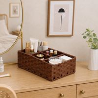 Ensemble de 2 paniers de rangement en rotin synthétique, décoration d'intérieur style bohème, parfaits pour la buanderie, la salle de bain ou les étagères du placard