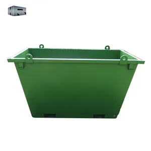 Waste management 1.5cbm outdoor scrap metal chain lift bin waste container recycle bin skip crane bins