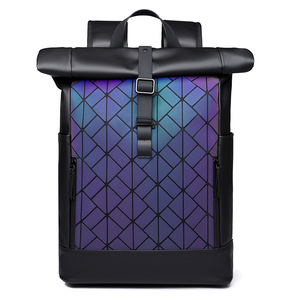 17" Large <b>Waterproof</b> Eco-Friendly Nylon Zipper Closure Portable Unisex <b>Backpack</b> Arcuate Shoulder Strap Large Capacity Polyester - Product Image 1