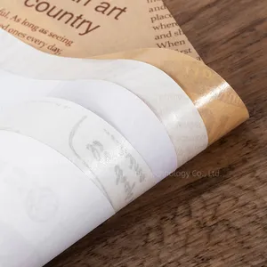 Papel para hambúrguer de qualidade alimentar, logotipo impresso personalizado por atacado de fábrica e tamanho, papel revestido de cera para embrulho de carne Deli, à prova de graxa