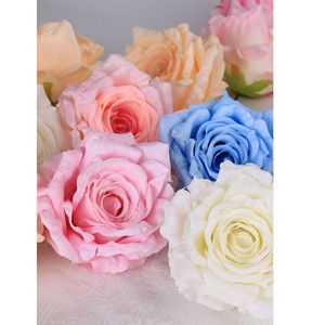 ดอกกุหลาบประดิษฐ์ ดอกไม้ผ้าไหม ขนาด 15 ซม. ดอกไม้ตกแต่งงานแต่งงาน รูปทรงสมจริง สีขาว สีแชมเปญ สีชมพู สีฟ้าไล่เฉด - Product Image 1