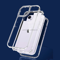 3 en 1 personnalisé Floral acrylique TPU clair liquide Style cadre couverture arrière étuis de téléphone portable ensemble pour iphone 15 14 13 pro max