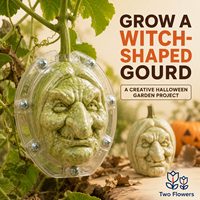 Moule de culture de citrouille visage de sorcière d'Halloween, en plastique transparent, deux pièces, pour la création de fruits artificiels, projets de jardinage DIY, décorations saisonnières, lot de deux