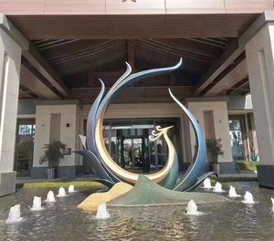 Tùy chỉnh lớn ngoài trời thép không gỉ trang trí sân vườn, sang trọng trừu tượng Phượng nghệ thuật thép không gỉ trang trí - Product Image 6