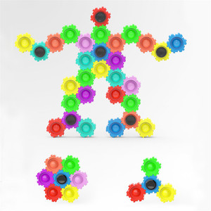 Cubo de rompecabezas para niños, juguetes de alivio del estrés blando, bloques de construcción de silicona, pop spinner, bloques de construcción, 7 Uds. - Product Image 5