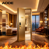 Porte coupe-feu en acier couleur or champagne certifiée UL CE FD30 FD60 avec serrure intelligente, porte intérieure ignifugée pour suite d'hôtel de luxe