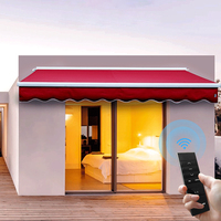 Pergola motorisée de luxe pour extérieur, auvent de balcon rétractable avec structure en aluminium et voile en polyester pour la protection contre la pluie dans le jardin