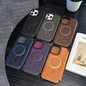 Funda de Lujo Tipo Cartera de Piel Genuina para Teléfono con Tapa y Tarjetero para <span class=keywords><strong>iPhone</strong></span> 17 16 15 14 13 12 11 Pro Max Plus de Marcas de Diseñador - Product Image 2